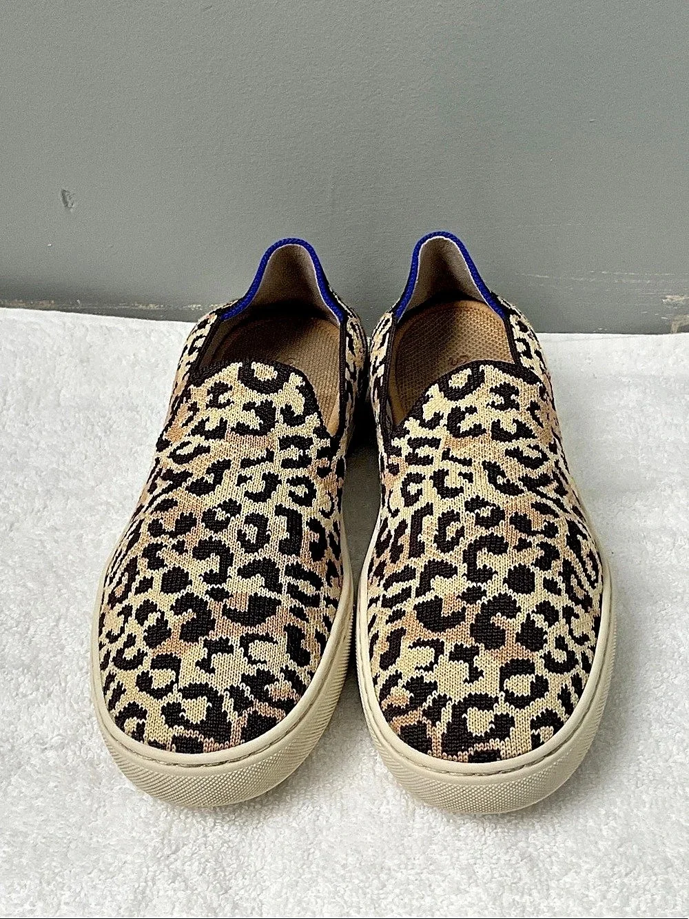 Rothy's The Sneaker Leopard Print Sneakers Brown & Black Like New